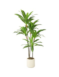 HOMCOM 150cm Lifelike Fake Tree, Artificial Dracaena Tree with Bendable Trunks, Green