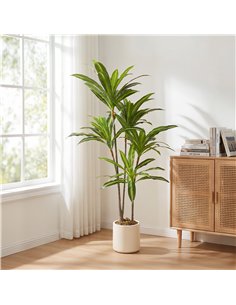 HOMCOM 150cm Lifelike Fake Tree, Artificial Dracaena Tree with Bendable Trunks, Green 2
