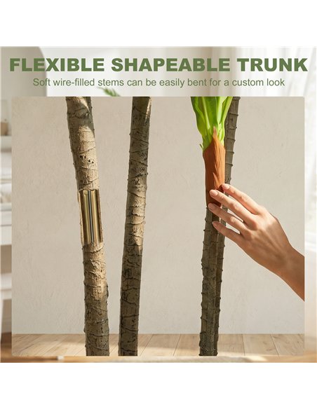 HOMCOM 150cm Lifelike Fake Tree, Artificial Dracaena Tree with Bendable Trunks, Green - pic 192888 | FastDaddyshop