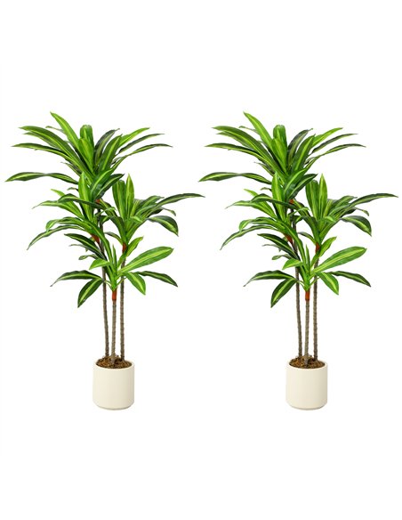 HOMCOM 120cm Lifelike Fake Tree, Artificial Dracaena Tree with Bendable Trunks, Green - pic 192892 | FastDaddyshop