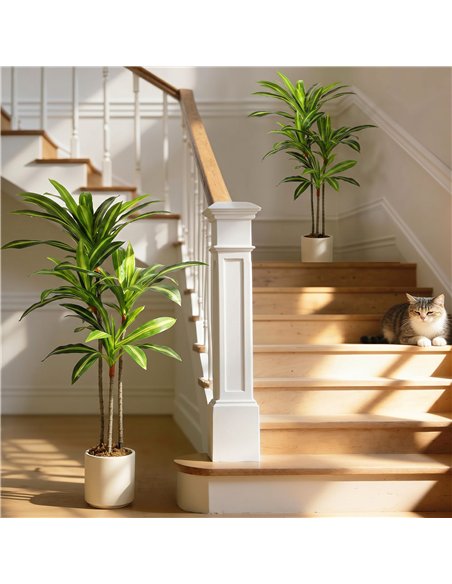 HOMCOM 120cm Lifelike Fake Tree, Artificial Dracaena Tree with Bendable Trunks, Green - pic 192893 | FastDaddyshop