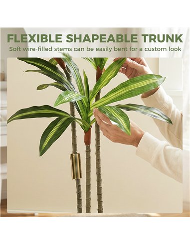 HOMCOM 120cm Lifelike Fake Tree, Artificial Dracaena Tree with Bendable Trunks, Green