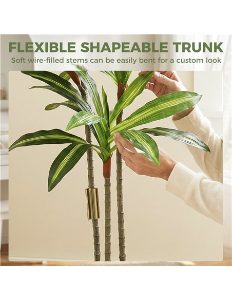 HOMCOM 120cm Lifelike Fake Tree, Artificial Dracaena Tree with Bendable Trunks, Green - pic 192897 | FastDaddyshop