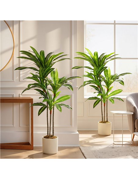 HOMCOM 120cm Lifelike Fake Tree, Artificial Dracaena Tree with Bendable Trunks, Green - pic 192899 | FastDaddyshop
