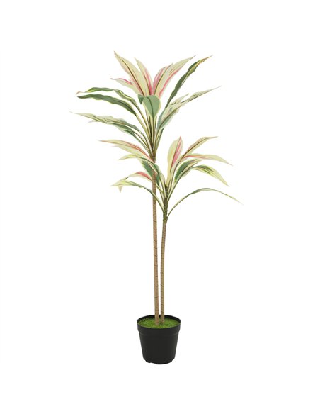 HOMCOM 90 cm Artificial Cordyline Tree in Moss Effect Pot, Realistic PEVA Faux Plant, Yellow - pic 192928 | FastDaddyshop