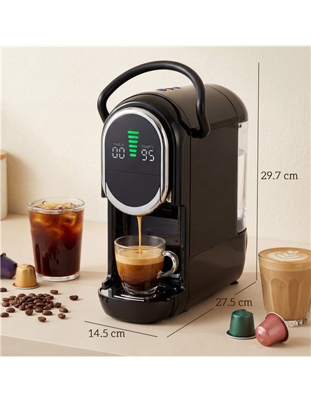 HOMCOM Pod Coffee Machine for Nespresso, Dolce Gusto Capsule & Ground Coffee, Small Semi Automatic Coffee Maker, 19 Bar, 0.6L - pic 192939 | FastDaddyshop