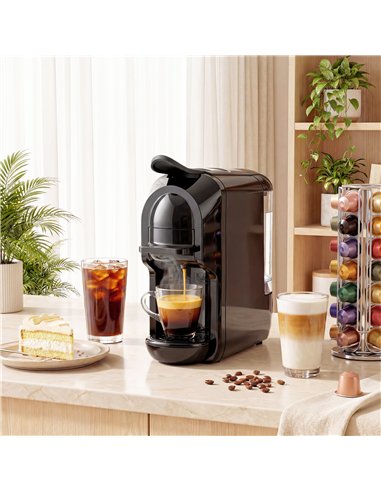 HOMCOM Pod Coffee Machine for Nespresso, Dolce Gusto Capsule & Ground Coffee, Small Semi Automatic Coffee Maker, 19 Bar, 0.6L