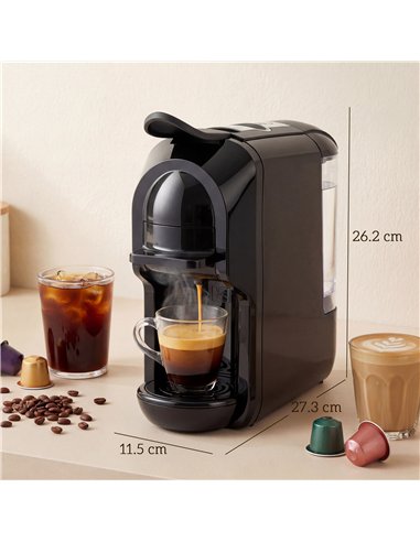 HOMCOM Pod Coffee Machine for Nespresso, Dolce Gusto Capsule & Ground Coffee, Small Semi Automatic Coffee Maker, 19 Bar, 0.6L