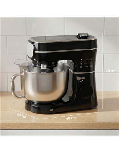 HOMCOM Stand Mixer, 6L 1400W Tilt-Head Food Mixer with 11 Speeds, Pulse & Fermentation Function, LED Display, Black
