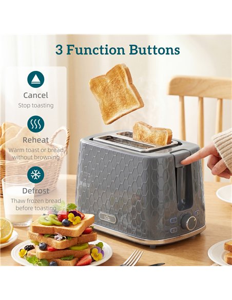HOMCOM Kettle and Toaster Set, 1.7L 3000W Rapid Kettle with Limescale Filter, 2 Slice Toaster with 7 Browning Controls, Grey - pic 192997 | FastDaddyshop