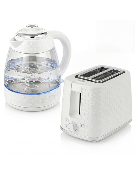 HOMCOM Kettle and Toaster Set, 1.7L 3000W Rapid Kettle with Limescale Filter, 2 Slice Toaster with 7 Browning Controls, Cream - pic 193000 | FastDaddyshop