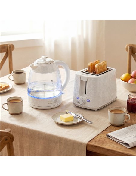HOMCOM Kettle and Toaster Set, 1.7L 3000W Rapid Kettle with Limescale Filter, 2 Slice Toaster with 7 Browning Controls, Cream - pic 193001 | FastDaddyshop