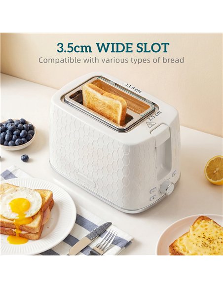 HOMCOM Kettle and Toaster Set, 1.7L 3000W Rapid Kettle with Limescale Filter, 2 Slice Toaster with 7 Browning Controls, Cream - pic 193007 | FastDaddyshop