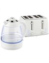 HOMCOM Kettle and Toaster Set, 1.7L 3000W Rapid Kettle with Strix Thermostat, 4 Slice Toaster with 7 Browning Controls, Cream