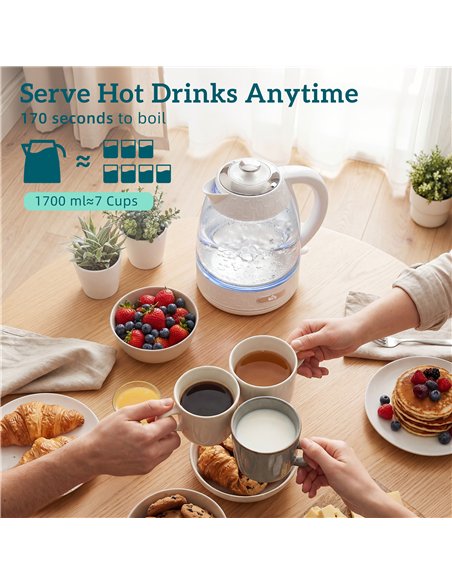 HOMCOM Kettle and Toaster Set, 1.7L 3000W Rapid Kettle with Strix Thermostat, 4 Slice Toaster with 7 Browning Controls, Cream - pic 193021 | FastDaddyshop