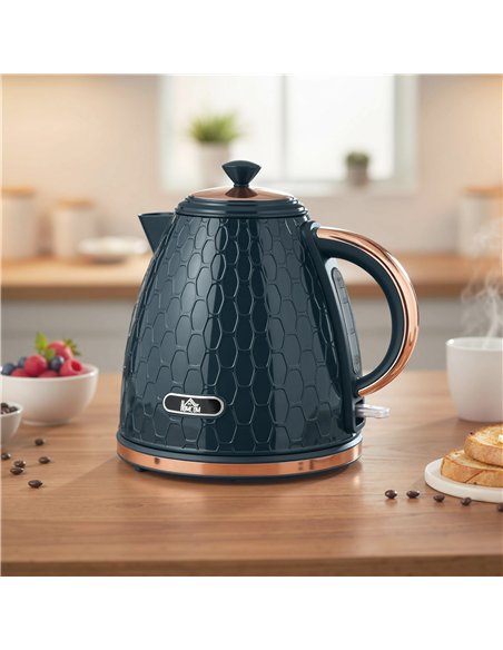 HOMCOM 3000W Rapid Boil Honeycomb Kettle - Dark Blue - pic 193037 | FastDaddyshop