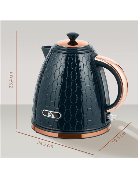 HOMCOM 3000W Rapid Boil Honeycomb Kettle - Dark Blue - pic 193038 | FastDaddyshop