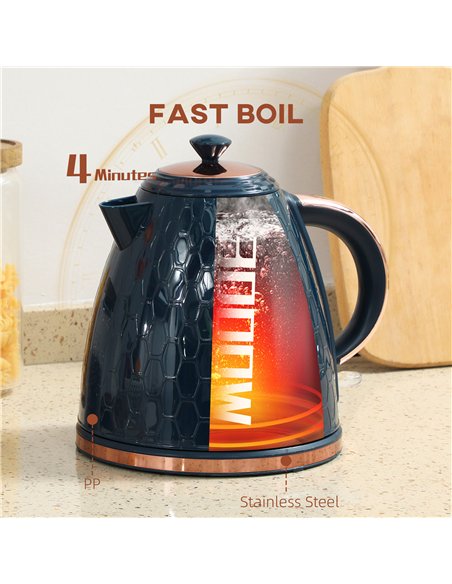 HOMCOM 3000W Rapid Boil Honeycomb Kettle - Dark Blue - pic 193039 | FastDaddyshop
