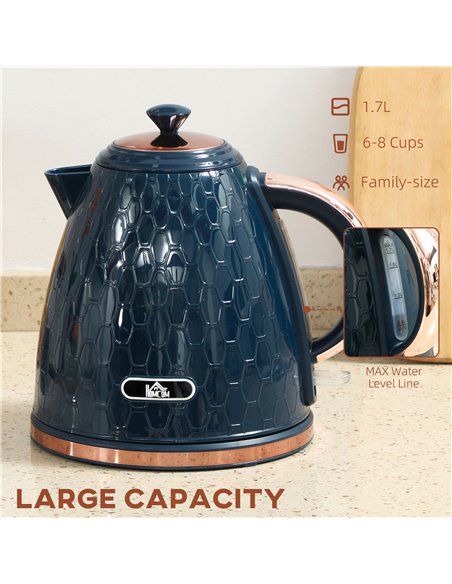 HOMCOM 3000W Rapid Boil Honeycomb Kettle - Dark Blue - pic 193040 | FastDaddyshop