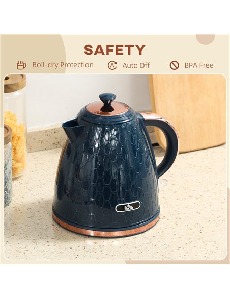 HOMCOM 3000W Rapid Boil Honeycomb Kettle - Dark Blue - pic 193041 | FastDaddyshop