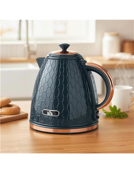HOMCOM 3000W Rapid Boil Honeycomb Kettle - Dark Blue - pic 193044 | FastDaddyshop