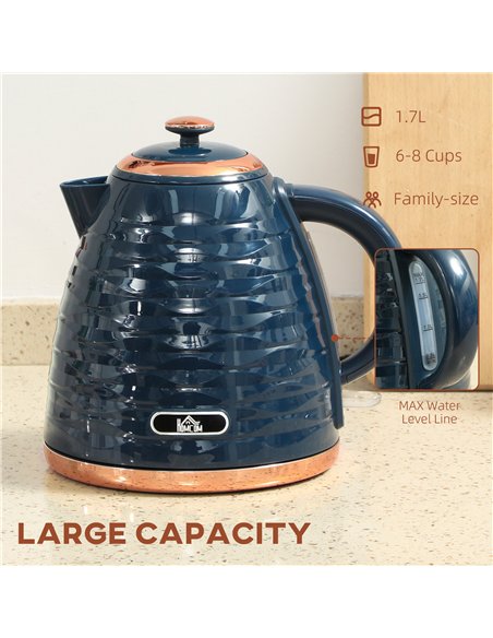 HOMCOM 3kW Rapid Boil Honeycomb Kettle - Dark Blue - pic 193049 | FastDaddyshop
