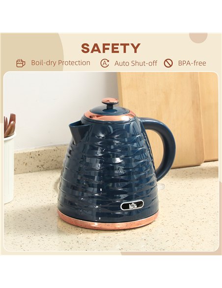 HOMCOM 3kW Rapid Boil Honeycomb Kettle - Dark Blue - pic 193050 | FastDaddyshop