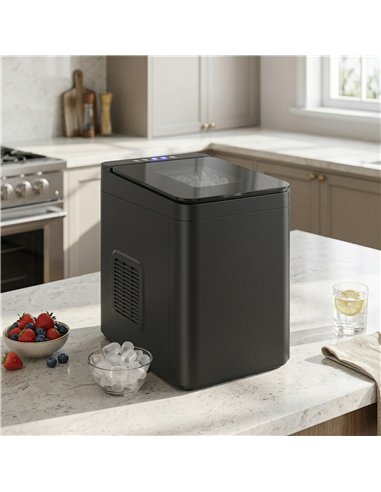 HOMCOM Countertop Ice Maker Machine Self-Cleaning Compact Ice Machine with Ice Scoop and Basket Black