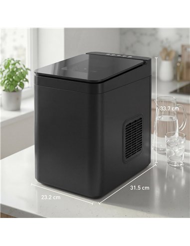 HOMCOM Countertop Ice Maker Machine Self-Cleaning Compact Ice Machine with Ice Scoop and Basket Black