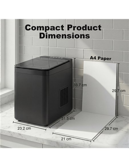 HOMCOM Countertop Ice Maker Machine Self-Cleaning Compact Ice Machine with Ice Scoop and Basket Black - pic 193061 | FastDaddyshop