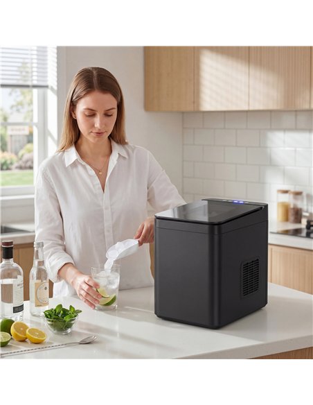 HOMCOM Countertop Ice Maker Machine Self-Cleaning Compact Ice Machine with Ice Scoop and Basket Black - pic 193062 | FastDaddyshop
