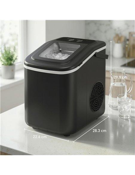 HOMCOM Countertop Ice Maker Machine 9 Cubes in 7 Mins Portable Ice Machine Ice Scoop and Basket 2 Sizes Black - pic 193065 | FastDaddyshop