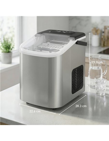 HOMCOM Ice Maker Machine Countertop, 9 Cubes Ready in 7 Mins, 12 KG in 24Hrs, 2 Sizes of Bullet, Self-Cleaning Ice Machine with  - pic 193074 | FastDaddyshop