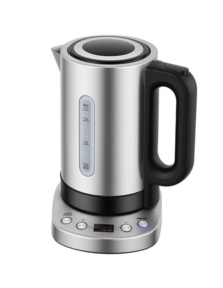 HOMCOM Electric Kettle, 1.7L, Fast Boil, 3kW Water Kettle with UK Strix Thermostat, Keep Warm Function, LCD Base, Silver Tone - pic 193081 | FastDaddyshop