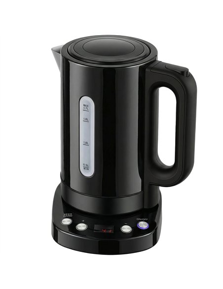 HOMCOM Electric Kettle, 1.7L, Fast Boil, 3kW Water Kettle with UK Strix Thermostat, Keep Warm Function, LCD Base, Black - pic 193090 | FastDaddyshop