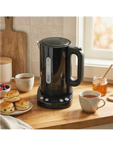 HOMCOM Electric Kettle, 1.7L, Fast Boil, 3kW Water Kettle with UK Strix Thermostat, Keep Warm Function, LCD Base, Black