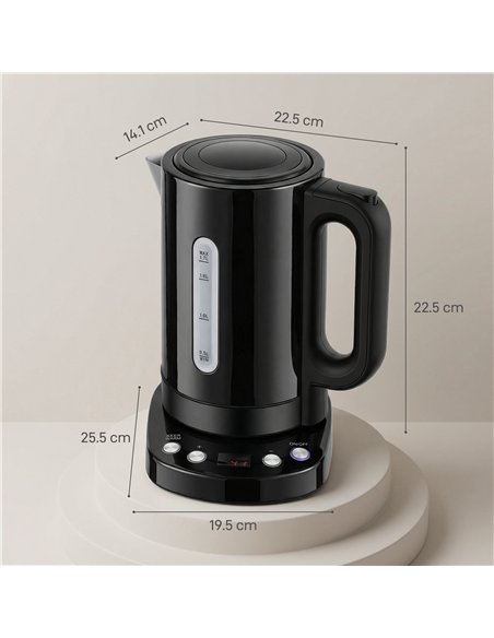 HOMCOM Electric Kettle, 1.7L, Fast Boil, 3kW Water Kettle with UK Strix Thermostat, Keep Warm Function, LCD Base, Black - pic 193092 | FastDaddyshop