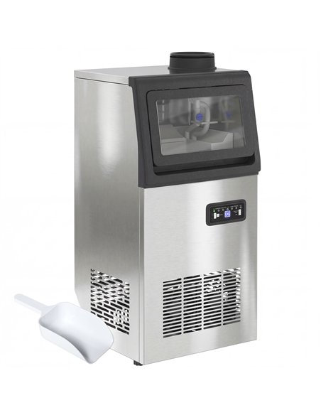 HOMCOM Commercial Ice Maker Machine, 45kg/24H Stainless Steel Under Counter or Freestanding Ice Machine, Silver - pic 193099 | FastDaddyshop