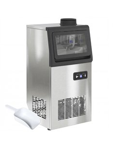 HOMCOM Commercial Ice Maker Machine, 36kg/24H Stainless Steel Under Counter or Freestanding Ice Machine, Silver