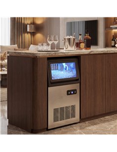 HOMCOM Commercial Ice Maker Machine, 36kg/24H Stainless Steel Under Counter or Freestanding Ice Machine, Silver 2