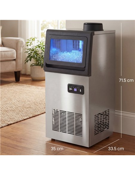 HOMCOM Commercial Ice Maker Machine, 36kg/24H Stainless Steel Under Counter or Freestanding Ice Machine, Silver - pic 193137 | FastDaddyshop