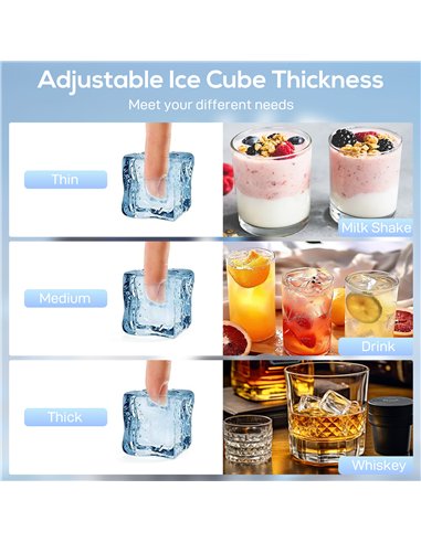 HOMCOM Commercial Ice Maker Machine, 36kg/24H Stainless Steel Under Counter or Freestanding Ice Machine, Silver
