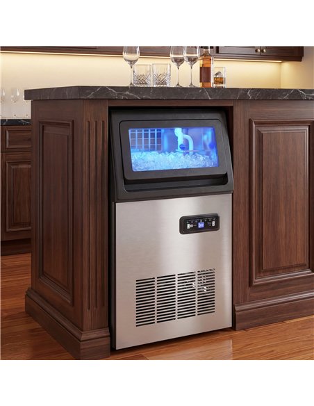 HOMCOM Commercial Ice Maker Machine, 36kg/24H Stainless Steel Under Counter or Freestanding Ice Machine, Silver - pic 193143 | FastDaddyshop