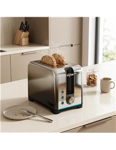 HOMCOM 2 Slice Toaster with 7 Browning Levels, Reheat, Defrost and Cancel Functions 2