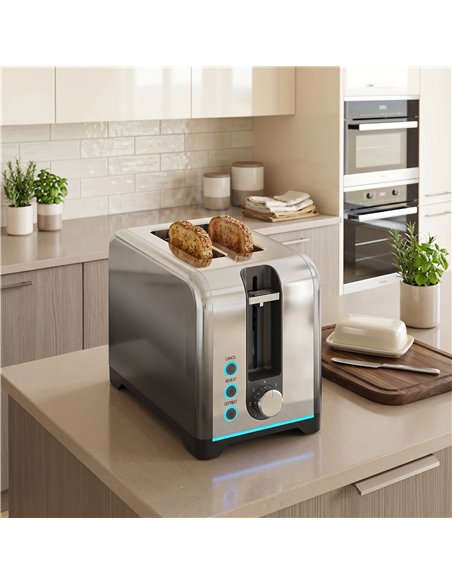 HOMCOM 2 Slice Toaster with 7 Browning Levels, Reheat, Defrost and Cancel Functions - pic 193151 | FastDaddyshop