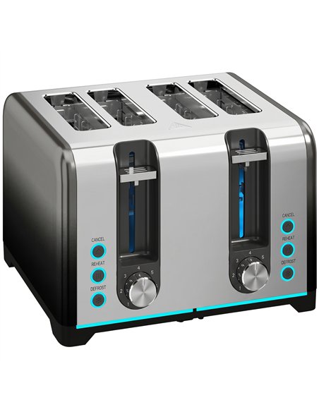 HOMCOM 4 Slice Toaster with 7 Browning Levels, Reheat, Defrost and Cancel Functions - pic 193153 | FastDaddyshop