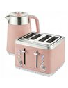 HOMCOM Electric Stainless Steel Kettle and Toaster Set, 3000W 1.7L UK Strix Thermostat Fast Boil Kettle Pink