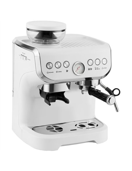 HOMCOM Bean to Cup Coffee Machine, Espresso Machine with Integrated Bean Grinder & Steam Wand, White - pic 193180 | FastDaddyshop