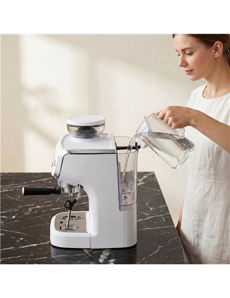 HOMCOM Bean to Cup Coffee Machine, Espresso Machine with Integrated Bean Grinder & Steam Wand, White - pic 193188 | FastDaddyshop