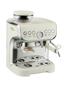 HOMCOM Bean to Cup Coffee Machine, Espresso Machine with Integrated Bean Grinder & Steam Wand, Cream White